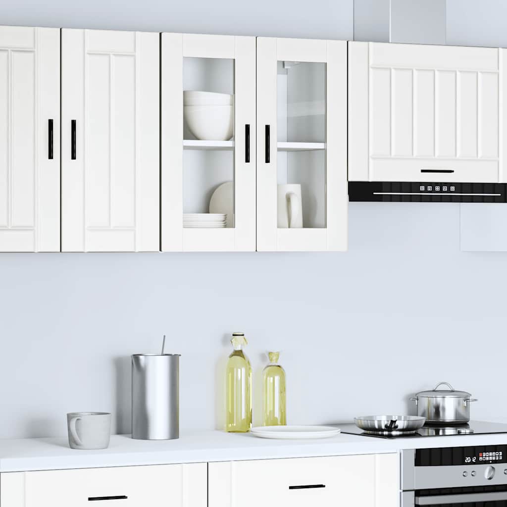 Kitchen Wall Cabinet with Glass Door Porto White